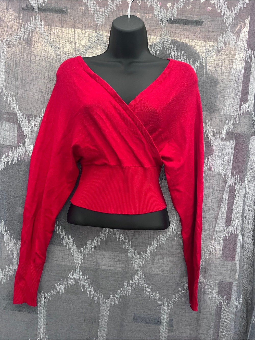 Papermoon Red Wrap Crop Sweater
